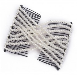 Accesoriu tip glamour pentru prins parul din metal cu pini de insertie PZS011NN - Alba